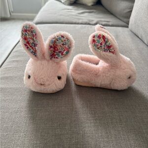Size 7 toddler floral bunny slippers